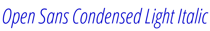 Open Sans Condensed Light Italic font